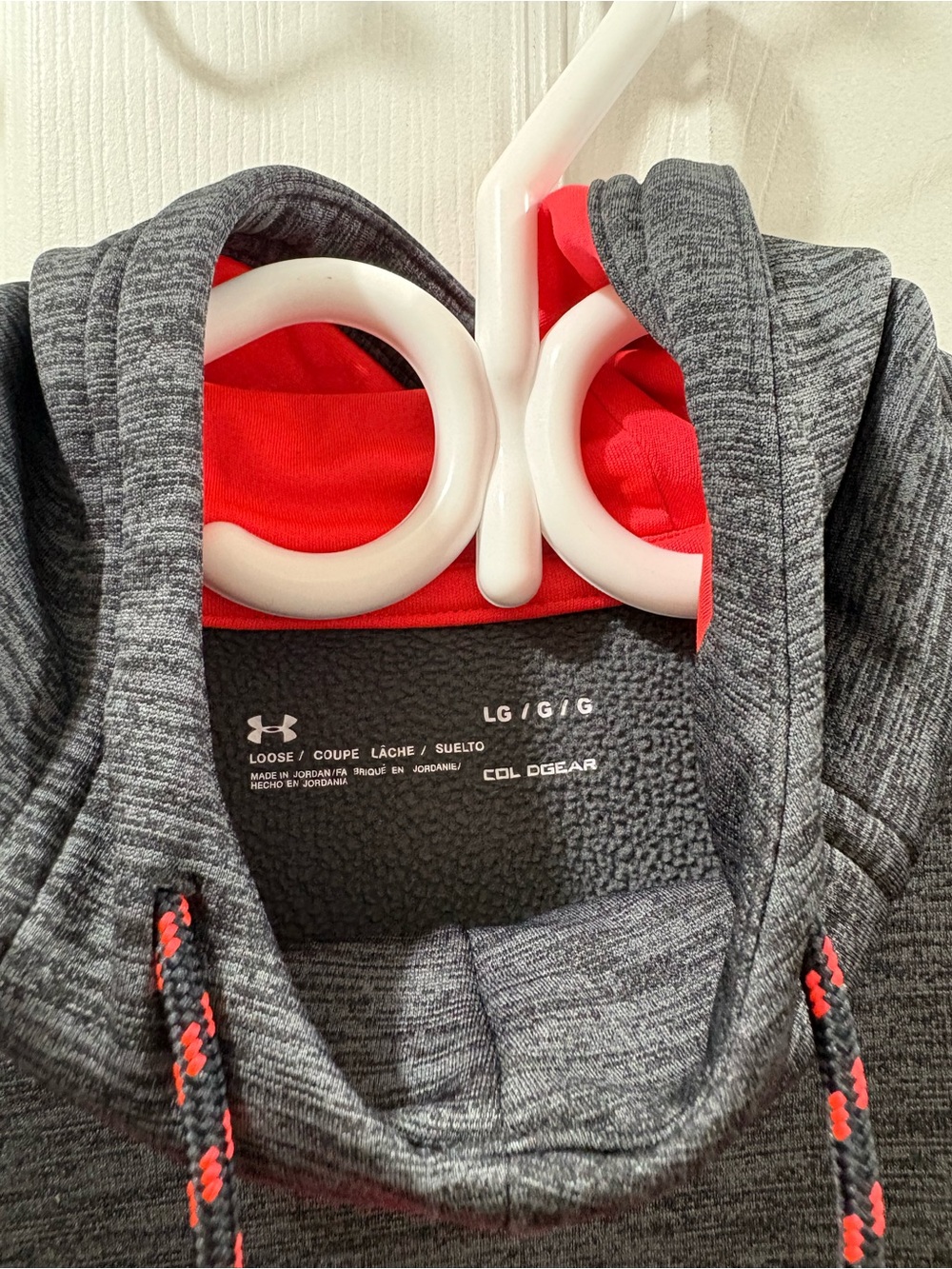 Under Armour Grey Hoodie with pink Accent Logo - Picture 5 of 5